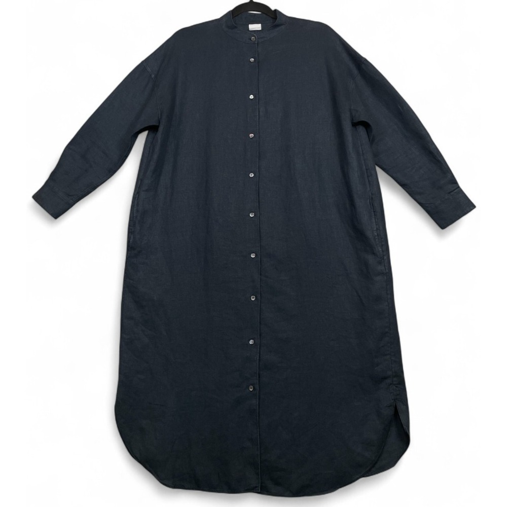 Aspesi Linen Dress Indigo Navy Blue 40 6